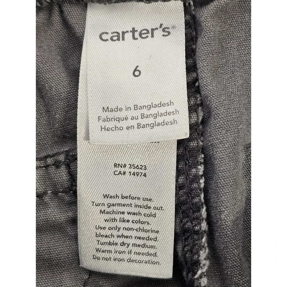 Carter's Boy gray cargo‎ pants size 6